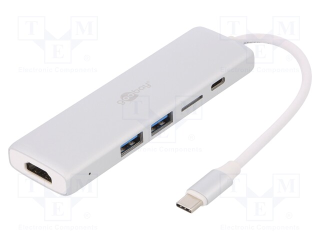 Adapter; USB 3.0; Colour: silver; Enclos.mat: aluminium