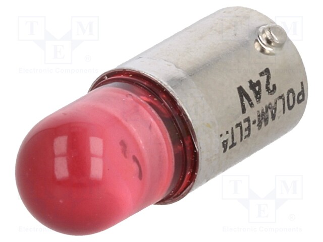 LED lamp; red; BA9S; 24VDC; 24VAC