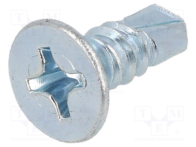 Screw; for metal; 6,3x19; Head: countersunk; Phillips; zinc