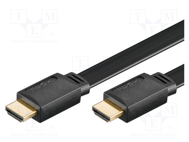 Cable; HDMI 1.4; HDMI plug,both sides; 3m; black