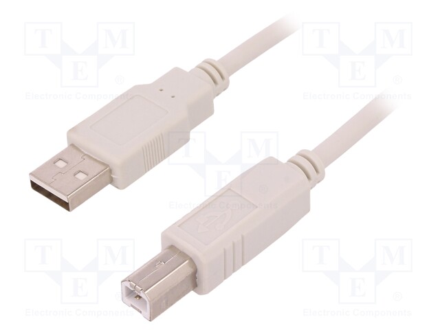 Cable; USB 2.0; USB A plug,USB B plug; 3m; white