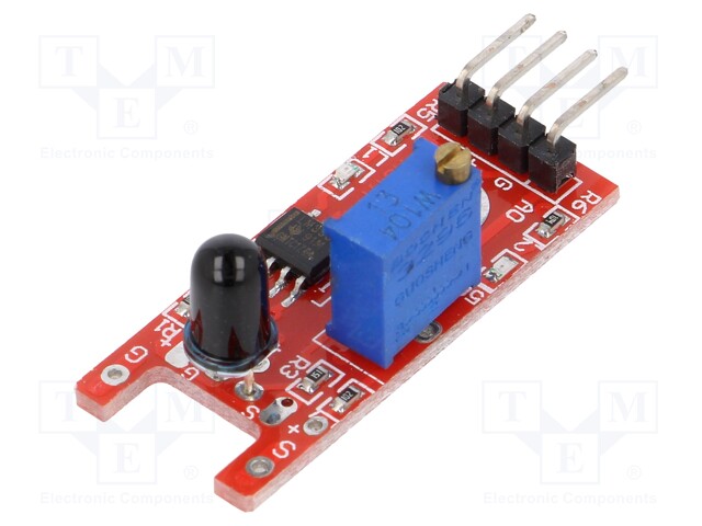 Sensor: flame; infrared; analog,digital; 3.3÷5VDC; IC: LM393; 60°