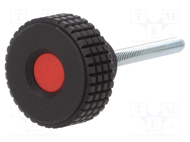 Knob; Ø: 31mm; Ext.thread: M5; 40mm; H: 24mm; technopolymer (PP)