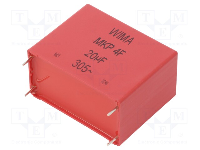 Capacitor: polypropylene; 20uF; 52.5mm; ±10%; 57x30x45mm; 15V/μs