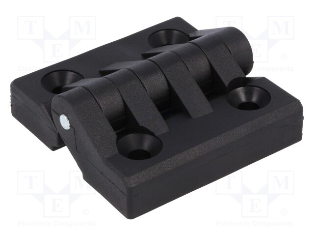 Hinge; Width: 65.2mm; polyamide; black; H: 64mm; Holes no: 4