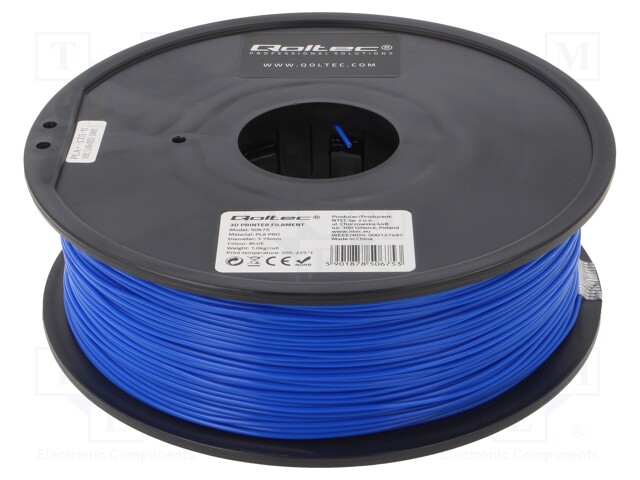 Filament: PLA PRO; 1.75mm; blue; 205÷225°C; 1kg; ±0,05mm