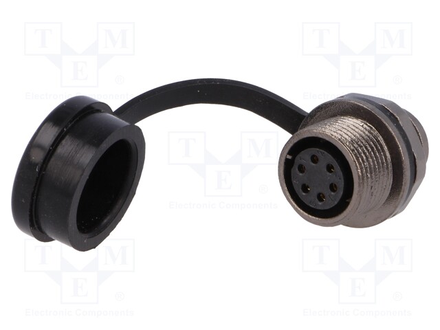 Socket; female; ST12; PIN: 6; IP67; 5A; soldering; 125V; 0.75mm2