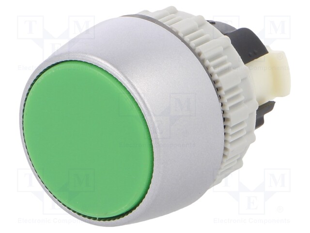 Switch: push-button; Stabl.pos: 1; 22mm; green; IP65; Pos: 2; Ø22mm