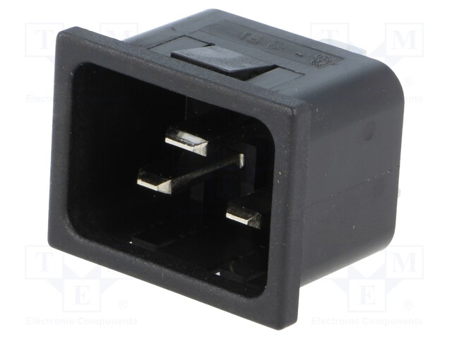 Connector: AC supply; socket; male; 16A; 250VAC; IEC 60320; C20 (I)