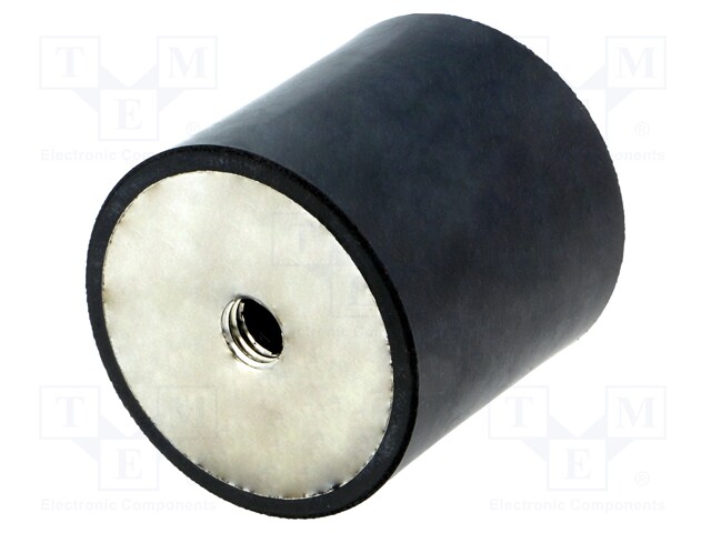 Vibration damper; M8; Ø: 40mm; rubber; L: 40mm; H: 8mm; 1397N; 140N/mm