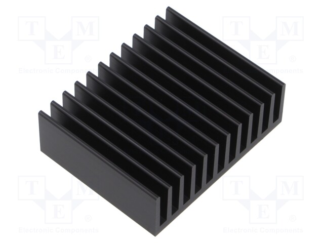 Heatsink: extruded; grilled; black; L: 50mm; W: 37.5mm; H: 20mm