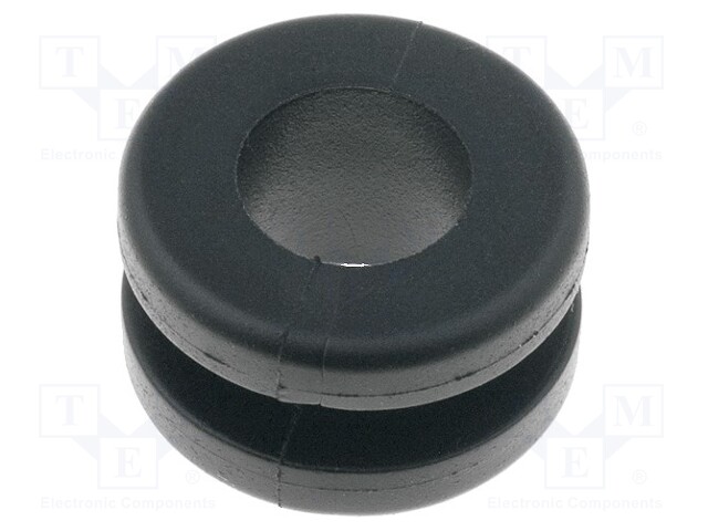 Grommet; Ømount.hole: 11mm; Øhole: 8mm; PVC; black; -30÷60°C; D: 9mm