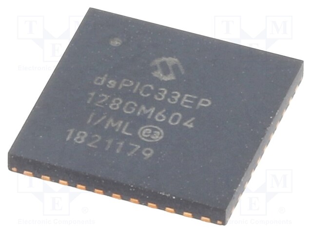 DsPIC microcontroller; SRAM: 16kB; Memory: 128kB; QFN44; 0.65mm