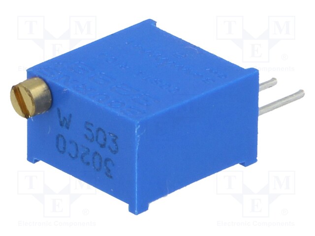 Potentiometer: mounting; multiturn; 50kΩ; 500mW; THT; ±10%; linear