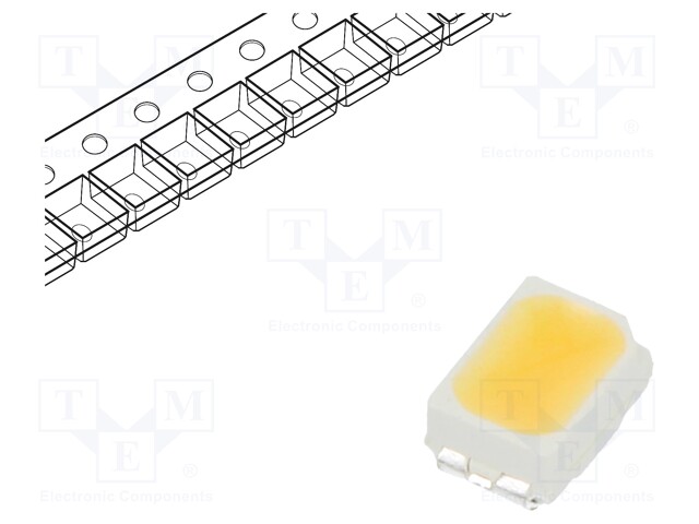 LED; SMD; 3020,PLCC2; white warm; 7÷10lm; 3400-3700K; 90; 120°; 30mA