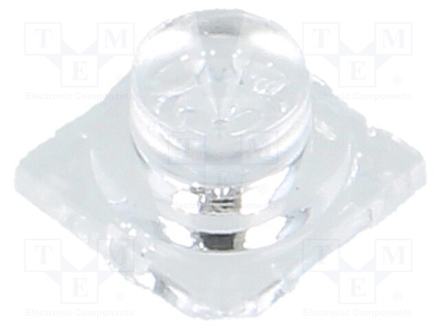 LED lens; square; Mat: PMMA plexiglass; transparent; 152÷174°