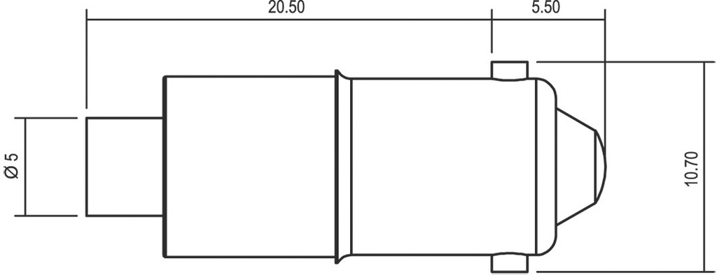 LED lamp; yellow; BA9S; 110VAC; No.of diodes: 1; -30÷85°C; 5mm