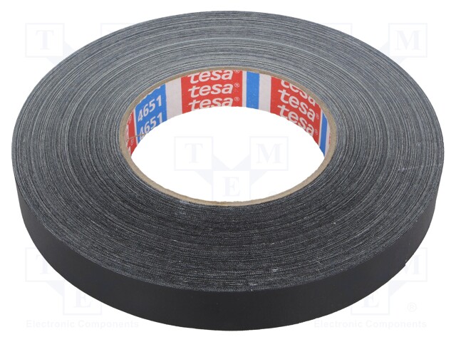 Tape: duct; W: 19mm; L: 50m; D: 310um; black; natural rubber; 13%