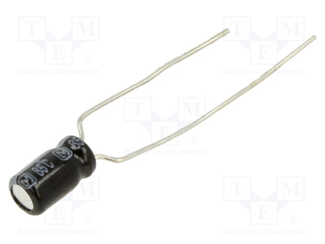 Capacitor: electrolytic; THT; 22uF; 16VDC; Ø4x7mm; Pitch: 5mm; ±20%