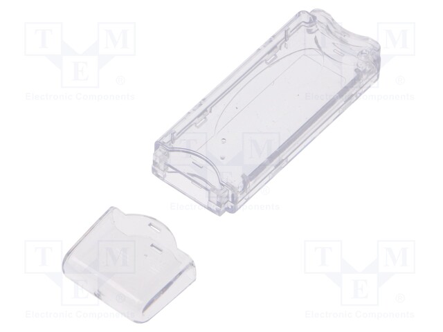 Enclosure: for USB; X: 23mm; Y: 71mm; Z: 8.7mm; polycarbonate