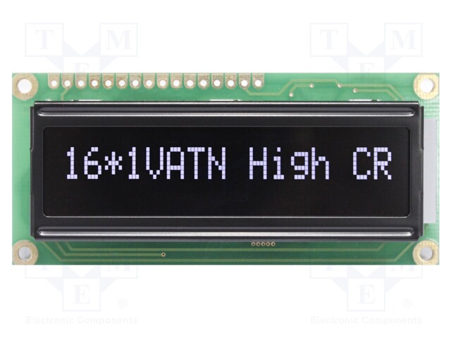 Display: LCD; alphanumeric; VA Negative; 16x1; 80x36x13.5mm; LED