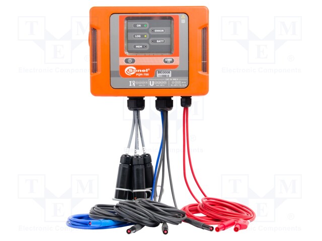 Meter: 3-phase power quality analyser; LCD; Interface: USB; IN: 4