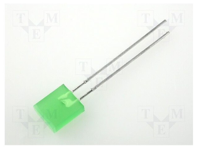 LED; rectangular; 7x2.3mm; green; 1.3÷8mcd; 110°; Front: flat; 20mA