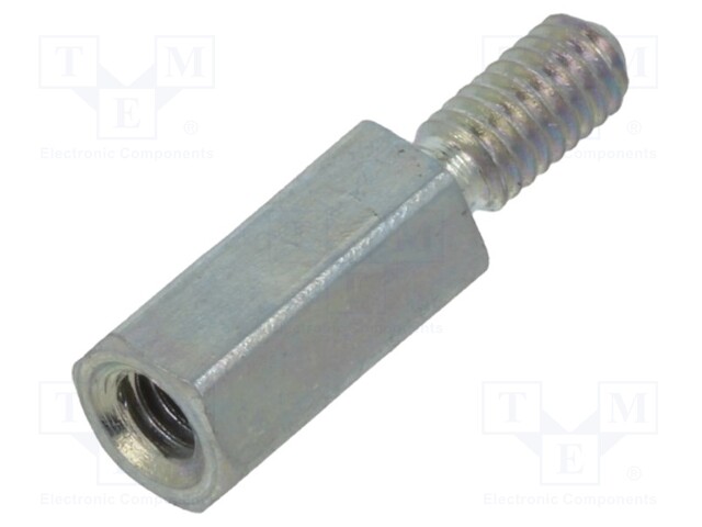 Screwed spacer sleeve; Int.thread: M2,5; 8mm; Ext.thread: M2,5