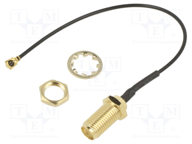 Antenna adapter; SMA-B socket,IPEX; straight; 100mm