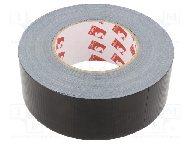 Tape: duct; W: 50mm; L: 50m; Thk: 0.23mm; black; rubber; -20÷75°C