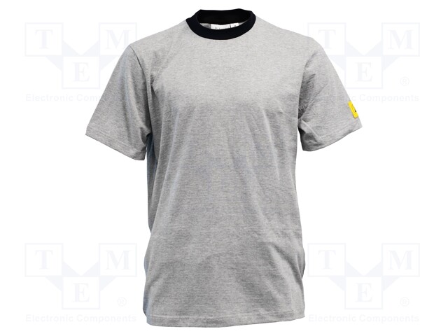 T-shirt; ESD; L; EN 61340-5-1; cotton,conductive fibers; grey