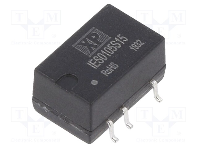 Isolated Board Mount DC/DC Converter, ITE, 1 Output, 1 W, 15 V, 67 mA