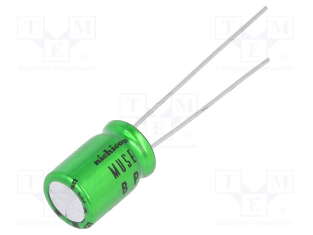 Capacitor: electrolytic; bipolar; THT; 22uF; 35V; Ø8x11.5mm; ±20%