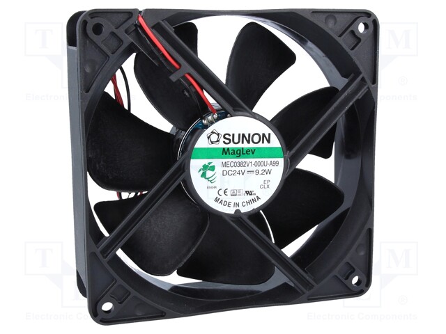 Fan: DC; axial; 24VDC; 120x120x38mm; 234.4m3/h; 48dBA; Vapo; 24AWG