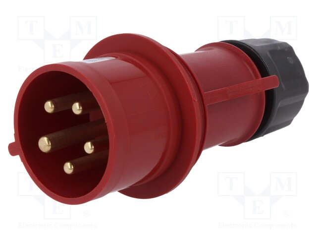 Connector: AC supply 3-phase; plug; male; 32A; 380/415VAC; IP44