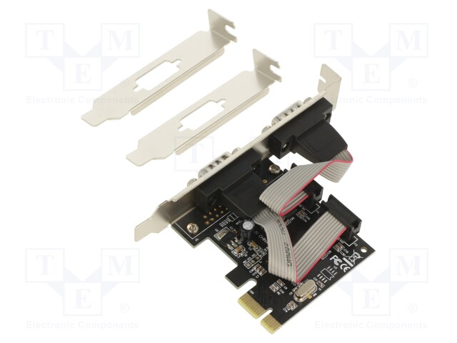 PC extension card: PCIe; D-Sub 9pin x2; brackets on slot; 2Mbps