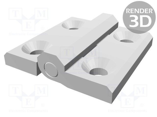 Hinge; Width: 60mm; technopolymer (PA); white; H: 60mm