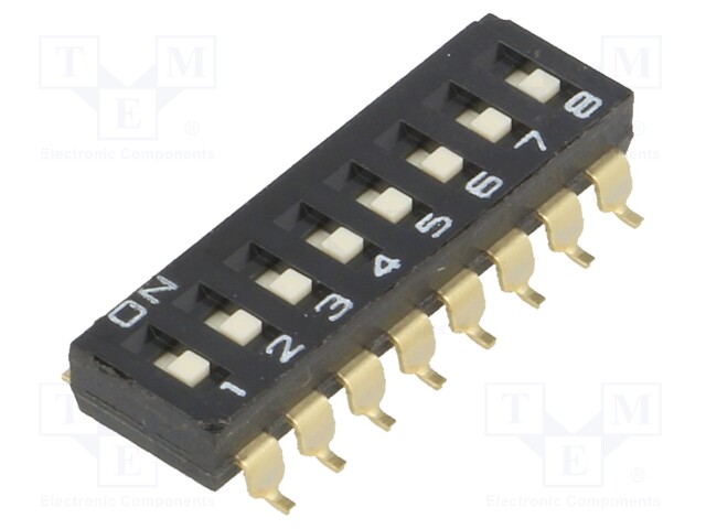 Switch: DIP-SWITCH; Poles number: 8; ON-OFF; 0.025A/24VDC; Pos: 2