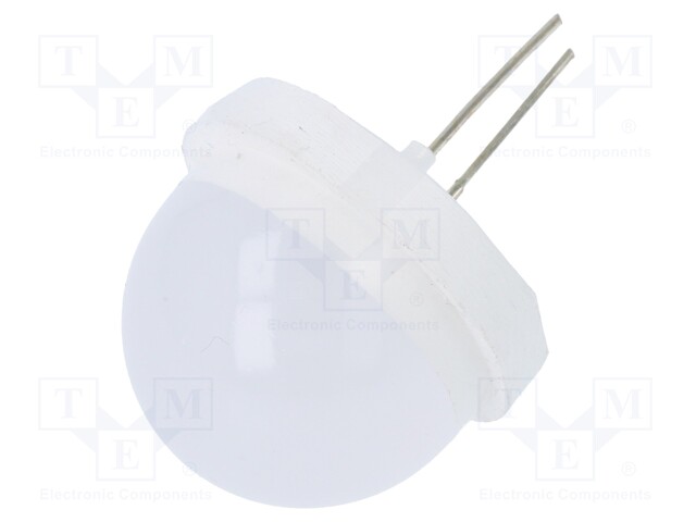 LED; 20mm; white warm; 750÷3000mcd; 120°; No.of term: 2; 5÷20mA