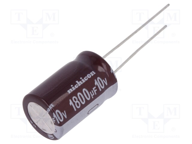 Capacitor: electrolytic; low impedance; THT; 1800uF; 10VDC; ±20%