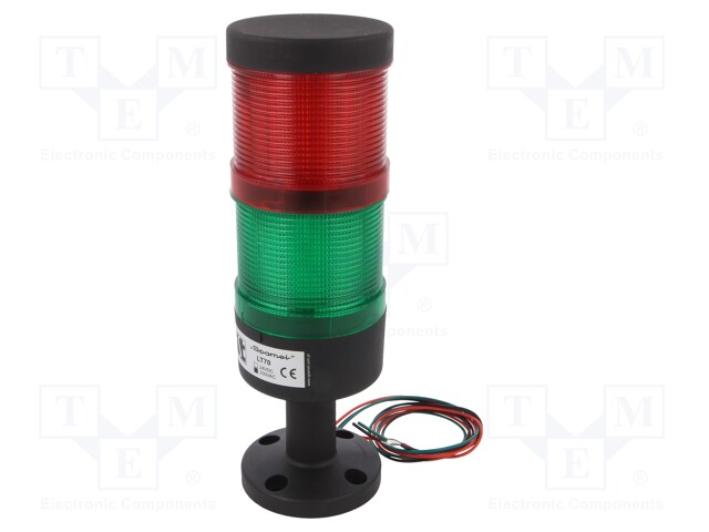 Signaller: signalling column; LED; red/green; Usup: 230VAC; IP65