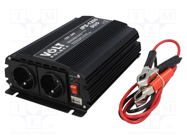 Converter: automotive dc/ac; 600W; Uout: 230VAC; Out: mains 230V