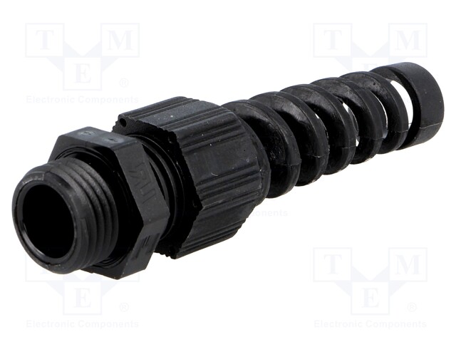 Cable gland; with strain relief; PG9; IP68; Mat: polyamide; black