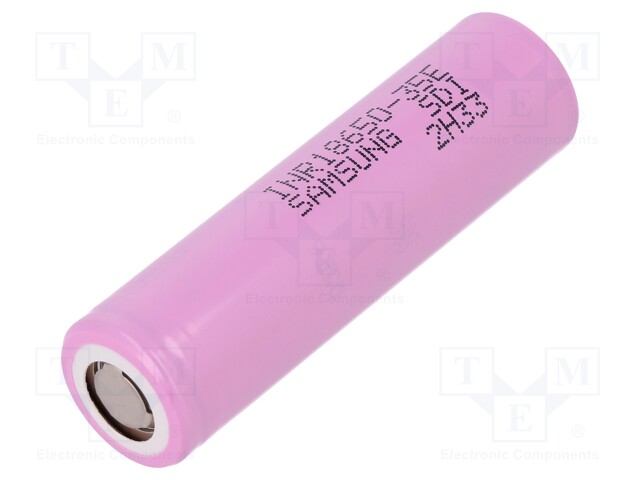 Re-battery: Li-Ion; MR18650; 3.6V; 3350mAh; Ø18.5x65.2mm; 3.4A