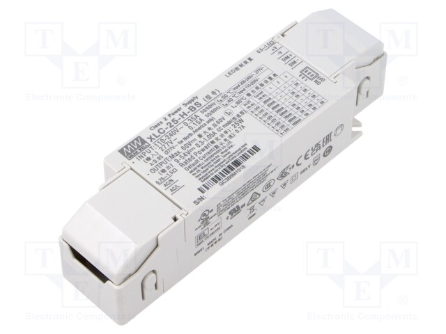 Power supply: switching; LED; 25W; XLC-25; -25÷85°C; OUT: 1