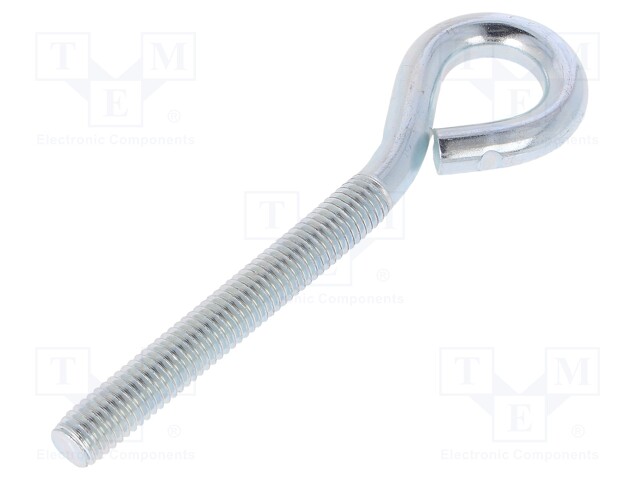 Hook; ring; steel; zinc; Thread len: 60mm; Overall len: 100mm