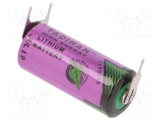 Battery: lithium (LTC); 3.6V; 2/3AA; Ø14.7x33.5mm; 1600mAh