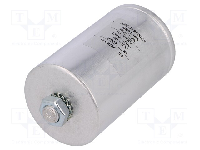 Capacitor: polypropylene; 75uF; Leads: M10 screws; ESR: 5mΩ; C44A