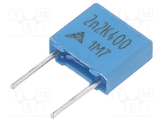 Capacitor: polyester; 2.2nF; 200VAC; 400VDC; Pitch: 5mm; ±10%