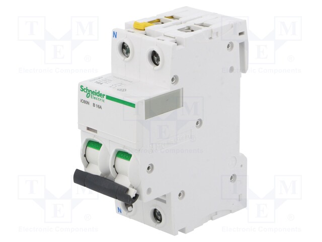 Circuit breaker; 400VAC; Inom: 16A; Poles: 1+N; DIN; Charact: B; 6kA